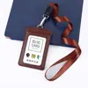 Conjunto de Identificação em Couro Conjunto de Cartões de Identificação de Trabalho com Cordão Cartão de Identificação de Fábrica Cartão para Pendurar Cartão de Identificação de Funcionário Cartão de Identificação de Estudante Cartão de Refeição Cartão de Ônibus