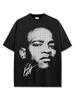 Camiseta de Manga Curta com Estampa Digital Transfronteiriça de Vince Carter, Algodão Pesado Vintage, Decote Pequeno, Algodão Puro, Estampa Ins Moderna