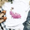 Camiseta Casual para Mujer con Estampado Floral Elegante Lindo de los 90 para Oficina