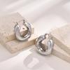 Pendientes europeos y americanos pendientes huecos de acero inoxidable pendientes geométricos dorados joyería de agua quanxi EH-439