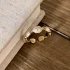 Anel Esmaltado Estilo Creme com Esmalte Pingado para Mulheres Design de Nicho Temperamento de Alto Padrão Anel Aberto Ajustável para Dedo Indicador