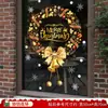 Decoraciones navideñas estáticas Tienda de centro comercial Pegatinas de cristal Navidad Papá Noel muñeco de nieve Árbol de Navidad Pegatinas de campana