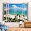 Tapiz Paisaje Natural Paisaje Bosque Árbol Tapiz Paisaje Playa Mar Decoración Dormitorio Sala de Estar Tela Colgante de Fondo