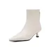 Botines de Tacón de Aguja con Punta Aguda para Mujer, Nueva Colección Otoño/Invierno 2026, Piel Suave con Textura Raspada a Mano, Cierre Trasero, Elegantes Botines de Tacón Alto Estilo Francés