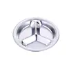 Plato de comida rápida redondo de tres compartimentos para jardín de infantes, bebés y niños, plato dividido para comedor, plato de cena de acero inoxidable 304, en stock