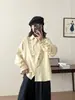 Otoño e Invierno Nueva Camisa Bordada con Solapa Cepillada para Mujer Literaria y Artística Holgada Rejuvenecedora Versátil Camisa Venta al por Mayor