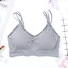 Nuevas Correas de Hombro de Letras Inglesas Color Caramelo, Hermoso Envoltorio de Espalda y Pecho, Sexy Top de Tubo Chaleco Corto de Tirantes Dobles para Niña