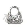 Bolso de Mano Arrugado Popular de Otoño para Mujer 2026 de Nicho Versátil Elegante Bolso de Hombro Único Dulce Versátil Bolso Cruzado con Cadena