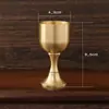 Copa de Vino Alta de Latón Puro, Vaso de Chupito para Banquetes, Copa de Cobre, Taza para Suministros de Té, Copa de Agua Bendita, Juego de Copa de Vino, Adornos Decorativos al por Mayor