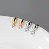 Pendientes de Plata de Ley S925 Nalan Exquisitos y Sencillos Estilo Ins Diseño de Nicho Elegante Brillo de Zirconia en Forma de Gota de Agua M07168