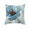 Funda de almohada de piel de melocotón transfronteriza de Shopee, funda de almohada para sofá de casa con estampado de plantas verdes y hoja de ginkgo, funda de cojín para sala de estar