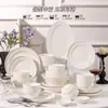 Procesamiento Personalizado Jingdezhen Color Bajo Esmalte Alta Temperatura Blanco Acanalado Vajilla Cerámica Doméstica Platos Tazones para Sopa Tazones para Fideos Tazones para Arroz