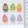 Muñeco Labubu de Dibujos Animados, Accesorios de Resina, Pasadores para el Cabello de Bricolaje, Adornos para el Cabello, Taza de Agua, Pegatinas para Funda de Teléfono, Materiales para Hebillas de Zapatos de Caja Sorpresa