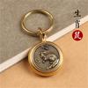 Retro Latón Puro Dinero de la Suerte Gira Dinero Cinabrio Zodiaco Llavero Colgante para Coche Joyería para Hombre y Mujer Calabaza