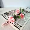 Ramo de Brotes de Trigo Oreja de Bigote de Dragón Rosa de Espuma Adornos Florales Mesa de Comedor Flores Falsas Ramo de Adornos de Flores Artificiales