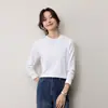 Moda estilo coreano, camiseta simples de manga comprida com gola semi-alta, algodão puro, novo modelo de primavera e outono, unissex, top de outono estiloso e versátil