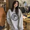 Nueva Sudadera Gris Blanco para Mujer, Talla Petite, Moda Otoño/Invierno 2026, Elegante y Holgada