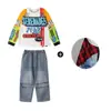 Ropa de Hip-Hop para Actuación Infantil, Tops Holgados para Niñas, Jeans, Trajes con Cortina de Glúteos, Ropa Moderna de Hip-Hop para Niños