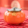 Cerámica Caqui Caqui Ruyi Caja de Regalo de Mano Caja de Dulces ins Tetera China de Boda Olla de Dulces Olla Sellada