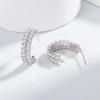 Europa y Estados Unidos nueva marea aretes en forma de C de circonita con incrustaciones de diamantes completos para mujer estilo frío ins aretes simples para mujer venta al por mayor transfronteriza
