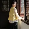 Calidad garantizada, seda, antiedad, estilo chino nuevo, chaleco retro, top básico para mujer, conjunto de pantalones de pierna ancha, colección de otoño