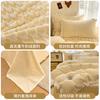 Juego de cama de cuatro piezas de terciopelo coral de leche engrosado de doble cara, ropa de cama de franela de invierno, falda de cama más gamuza, sábanas, funda de edredón