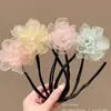 Novo Prendedor de Cabelo Florido Infantil para Coque, Lindo Acessório de Cabelo de Verão para Meninas, Ornamento de Cabelo Flor de Camélia para Menininhas