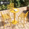 Venta Directa de Fábrica Mesas y Sillas para Patio Exterior Sillas para Jardín de Villa Juego de Tres Piezas Hotel B&B Mesas y Sillas Metálicas Impermeables con Protección Solar