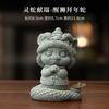 Serpiente Espíritu Ofrece Mascota de Té de Piedra de Arena Verde Rui Juego de Té Sala de Estar Mesa de Té Oficina Adornos Año de la Serpiente Artesanías Decorativas