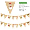 Bandera de papel de Navidad creativa bandera de color banderín de cadena flor banner de dibujos animados de Navidad decoración de tienda