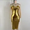 Moda Feminina Europeia e Americana Transfronteiriça Outono 2024 Cor Bronzeada Sem Alças Sexy Cintura Cruzada Quadril Irregular Alça Vestido