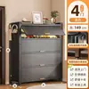 Zapatero de acero para el hogar, zapatero multicapa de pie a prueba de polvo para la entrada, almacenamiento de gran capacidad, zapatero exterior con puerta abatible