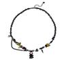 Collar de cadena metálica de puntada de cadeneta de monstruo fantasma pequeño blanco y negro para hombre y mujer, sentido de alta gama, nicho, personalidad, temperamento, cadena para clavícula