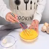 Ferramentas de Panificação Manual Cabo de Aço Inoxidável Silicone Multiúso Batedor de Ovos Batedor de Massa para Bolo Mixer Portátil