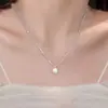 Colar de Pérolas Estilo Minimalista para Meninas, Corrente de Clavícula com Pingente de Luxo Leve de Nicho de Alta Qualidade, Presente de Aniversário para Namorada