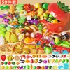 Juguete de Corte y Masticación de Verduras Simuladas para Niños, Fruta Grande Pelable para que Bebés y Niños Pequeños la Muerdan