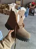 Sapatos de Lã Genuína de Inverno Sapatos para Dedão do Pé Sapatos de Algodão Masculinos Couro de Vaca Biqueira de Aço Anti-esmagamento Sapatos Masculinos com Forro de Lã Quentes à Prova de Frio Botas de Neve