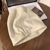 Gorro de punto para mujer Otoño e Invierno Sentido avanzado perezoso Gorro de punto holgado Forma de cabeza grande Cara pequeña Cálido Baotou Gorro frío