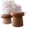 Taburete de Hongo, Taburete Pequeño para Uso Doméstico, Taburete Bajo, Taburete para Cambiarse los Zapatos de Madera Maciza, Taburete para Sentarse en Sala de Estar Balcón, Taburete para Sofá, Taburete Redondo, Taburete para Niños