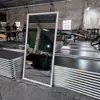 Espejo de Baño de Comercio Exterior Transfronterizo con Marco de Acero Inoxidable, Espejo Cuadrado de Pared para Baño de Hotel, Estilo Ins