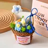 Regalo Día del Maestro Simulación Ramo de Puff Margarita Cesta de Mano Día de San Valentín Chino Souvenir Accesorios Venta al por Mayor