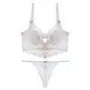 Conjunto de sujetador de encaje fino sexy estilo francés para mujer, minimiza los bustos grandes, previene la flacidez, lencería de talla grande
