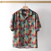 Camisa Masculina de Verão Estilo Palácio Retrô Gola Cubana Estampa Havaiana Fina Solta Versátil Praia Casual