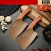 Fábrica de Origen Yangjiang Cuchillo de Cocina de Acero Inoxidable Patrón de Martillo de Forja Antigua Cuchillo para Cortar Huesos Juego de Cuchillos para el Hogar