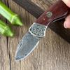 Cuchillo Plegable Llavero para Exterior Mini Colección Portátil Cuchillo de Pesca Acero Damasco de Alta Dureza