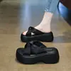 Sandálias Plataforma Aumentadoras de Altura para Mulheres, Adequadas para Combinar com Vestidos, Roupa de Verão para Exterior, Nova Moda 2026, Sapatos de Praia de Alto Padrão Estilo Chinês