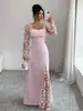 2026Tiktok Transfronterizo Europeo y Americano Nuevo Estilo Estilo Retro Francés Transparente Manga Larga Vestido de Mujer Vestido de Noche