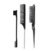 Set de Peines Transfronterizo, Set de Tres Piezas, Cepillo para Levantar el Cabello, Cepillo para Bordes, Peine de Cola con Punta de Aguja de Acero, Pincel Doble para Cejas, Herramienta para Peinar el Cabello