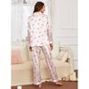 Comercio Exterior Europeo y Americano Seda Imitación Pijama de Mujer Otoño e Invierno Pantalones de Manga Larga Conjunto de Ropa para el Hogar Se Puede Usar Fuera de la Estación Independiente