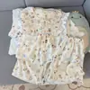 Pijama de Verão para Mulheres, Shorts de Algodão Nuvem de Manga Curta, Pulôver com Gola Peter Pan, Estilo Doce Princesa Desenho Animado Ins Estilo Coreano Conjunto